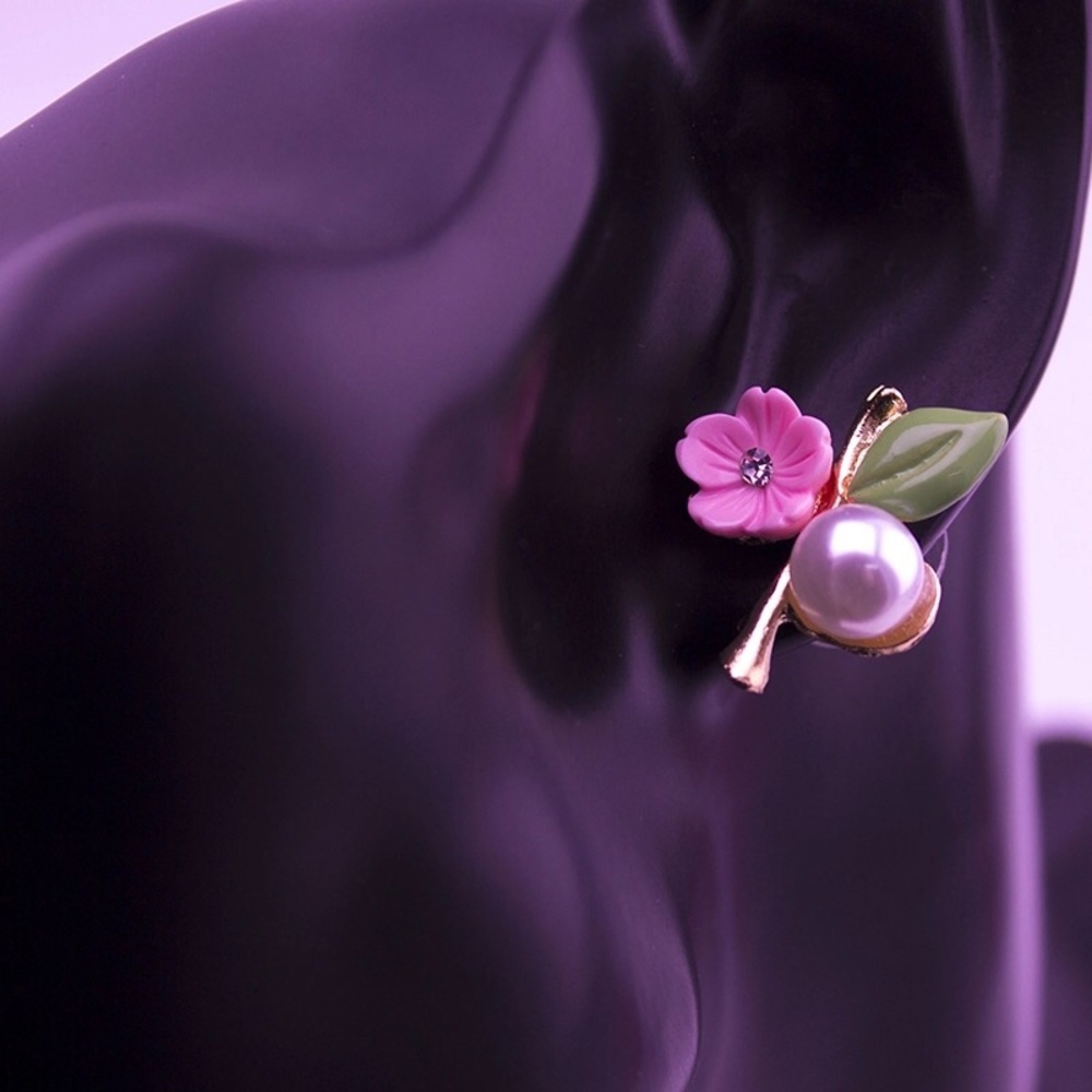 🌺Colorful Flower & Pearl Earrings - Picture 3 of 6